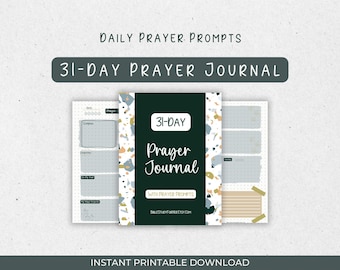 31-Day Prayer Journal for Women: Daily Prompts, A.C.T.S. Guided Planner (Printable PDF)