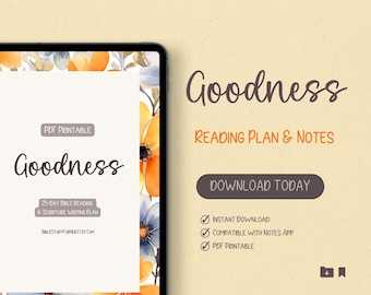 Goodness Bible Reading Plan: Floral Scripture Journal (PDF)