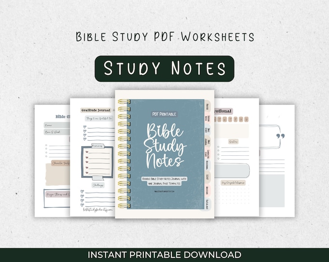 Featured listing image: Bible Study Doodle Notes: Worksheets, Prayer Journal, Journaling Printables, Digital Journal, Faith Printables, Study Tools