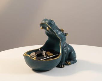 Hippo Resin Decorative Bowl, Entryway Key Tray Organizer