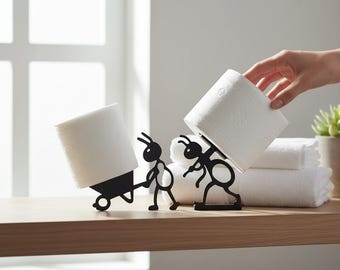 Funny Ant Toilet Paper Holder Minimalist Tissue Roll Stand Quirky Bathroom Decor Gift for Modern Homes