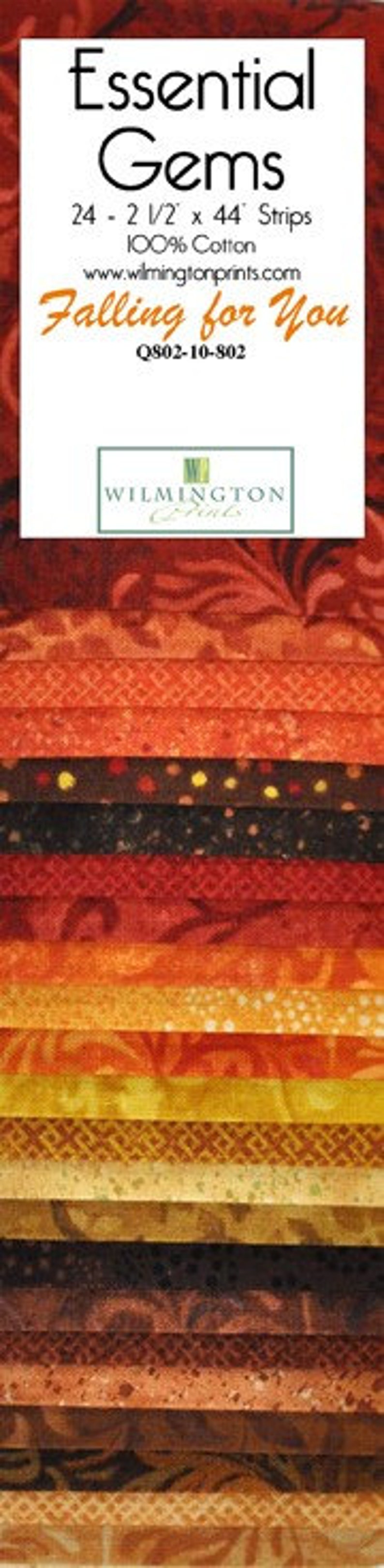ESSENTIAL GEMS Jelly Roll Wilmington fabric 24 2.5 inch strips Falling For You fall colors orange brown gold blenders tone on tone