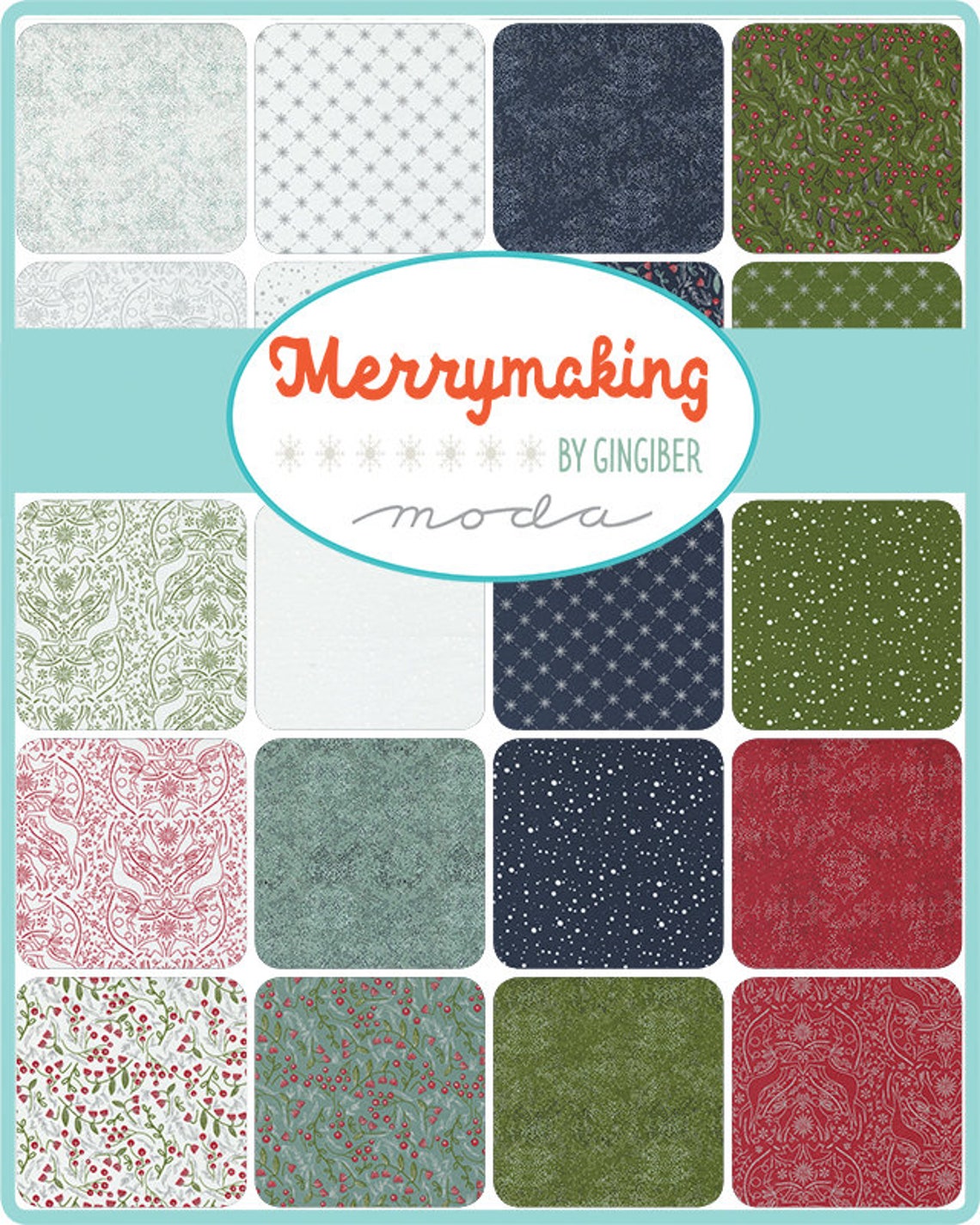 MERRYMAKING layer Cake Moda CHRISTMAS Fabric 42 10 Inch Etsy