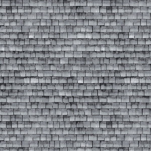 AUTUMN GROVE~Grey gray shake roof shingles landscape by the yard Wilmington fabric-72269-991