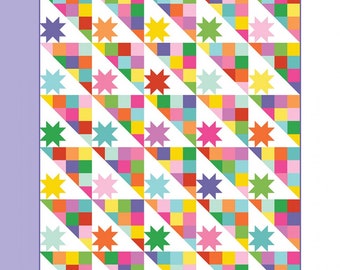 HODGEPODGE Quilt pattern Instructions- By Modernly Morgan- fat quarter scrap friendly 4 sizes