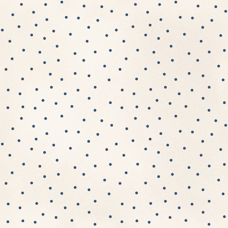blue scattered dots on cream natural by the half yard cotton quilt fabric by Maywood Studios 8119M-Eb