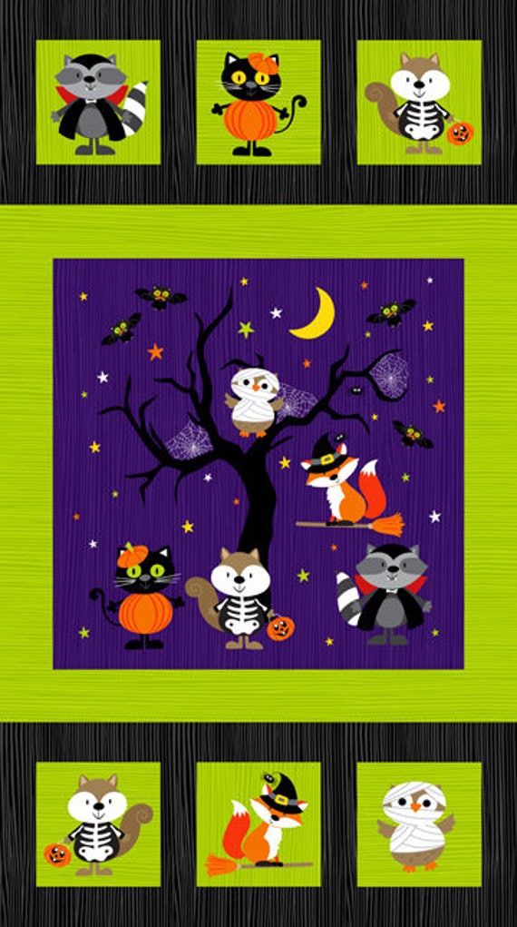Haunted Hill Trick or treat Halloween 4 piece bundles 100/% cotton fabric