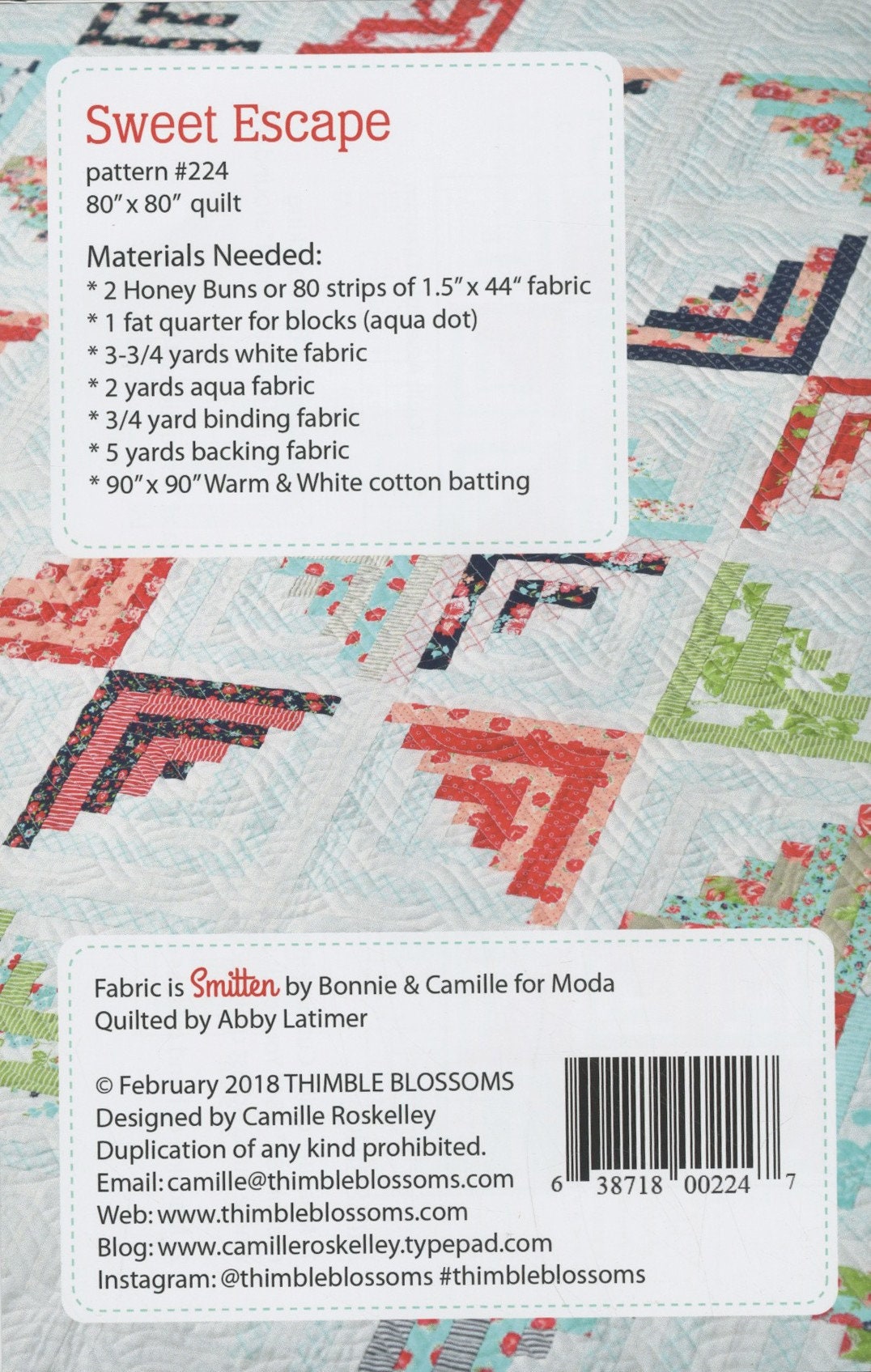 Sweet Escape Quilt Pattern Instructions Thimble Blossoms by Etsy