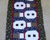 TOPSY TURVY SNOWMEN Christmas quilted table runner pattern WInter January Year two