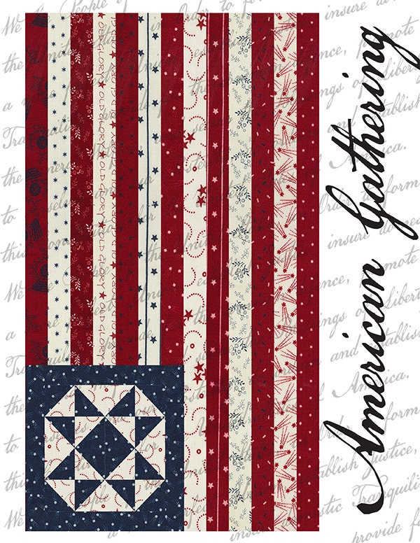AMERICAN GATHERING Quilt pattern book by Lisa Bongean- patterns for 10  quilts and 4 projects and pillows