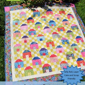 LAZY DAYS  quilt pattern INSTRUCTIONS- by Sweet jane's Designs jelly roll and layer cake friendly 74 by 74 inches