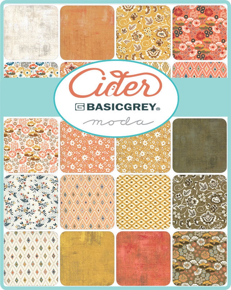 Moda Charm pack CIDER fall line from Basicgrey 42 5 squares cotton fabric 30640PP