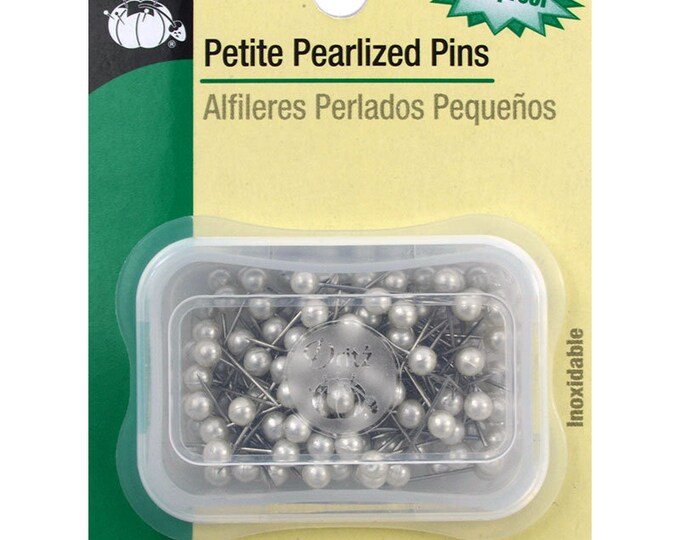 DRITZ 150 Petite PEARLIZED Straight PINS White Pearl Heads 3/4 Inch
