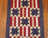 INSTRUCTIONS ONLY -Stars and Stripes Patriotic quilted table runner pattern Summer June Year one