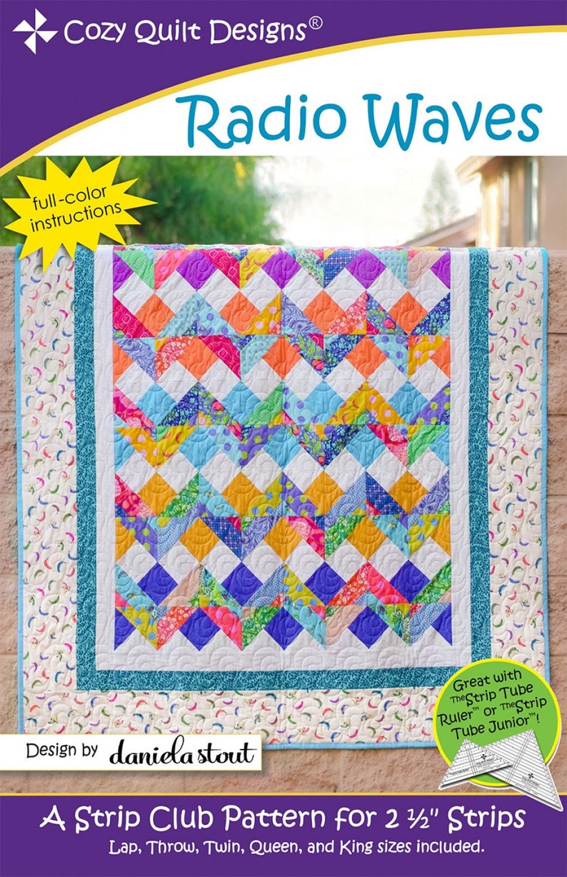 RADIO WAVES Quilt Pattern Instructions by Cozy Quilt Etsy