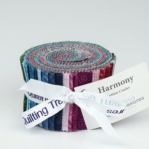 ESSENTIAL GEMS Jelly Roll Wilmington fabric 24 2.5 inch strips Sapphire Sky shades of blue blenders tone on tone