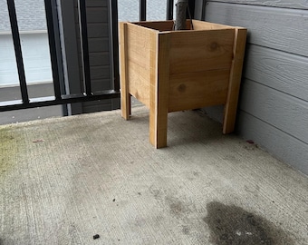 Handgemaakte houten plantenbak | Terras- en verandaplanter | Rustieke tuinbloempot