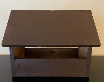 Handgemaakte houten vogelvoederbak | Hangende voerbak voor buiten