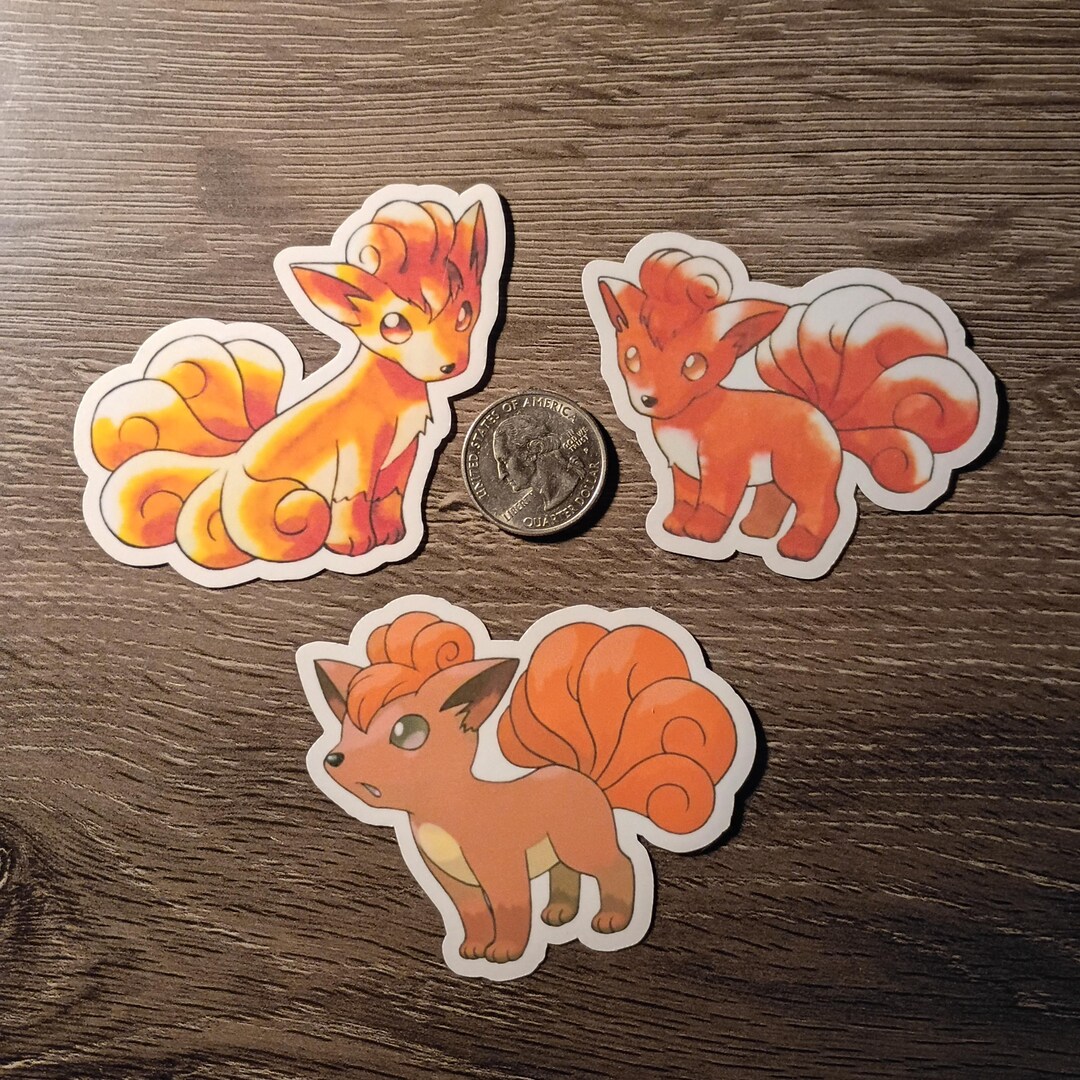 Gen 1 & 3 Vulpix Stickers - Lot of 3 - Vinyl, Waterproof, Die-cut ...