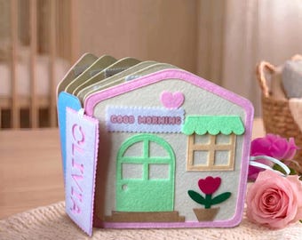 Livre personnalisé pour bébé, routine quotidienne occupée, livre d'activités Montessori en feutre, jouet d'apprentissage pour tout-petit, cadeau de premier anniversaire pour garçon fille