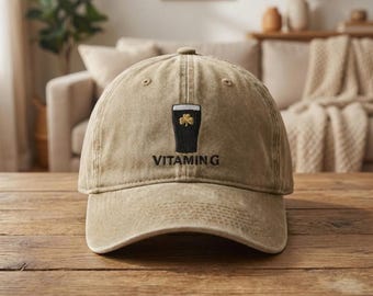 Vitamin G Guinness Washed Cap, St Patricks Day Hat, St Pattys Day, Beer Dad Hat, Irish Drinking Hat, Stout Beer Washed Cap