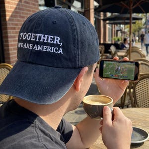 Together We Are America Washed Cap, America Pride Hat, Game Day Hat, Unity Statement Cap Bild 2