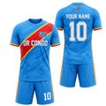 Custom DR Congo Soccer Jersey Set, Personalized Name Number Football Kit Shirt Shorts product logo
