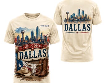 Personalized Dallas Shirt, Custom Name Texas Western Travel T-Shirt
