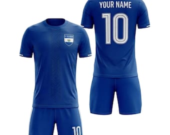 Maglia da calcio personalizzata per El Salvador, divisa da calcio blu, kit di squadra personalizzato
