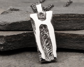 Mens "Hawk" Totem Necklace, Bronze Pendant, Handmade Jewelry Spiritual Gift for Men or Boys