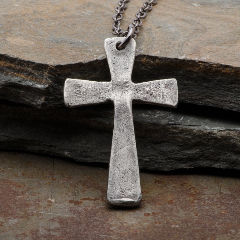 Sterling silver necklace mens cross Clearance