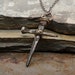 Mens Cross Necklace, Rusty Nails Pendant, Rustic Medieval Handmade Christian Jewelry, Gift for Him 