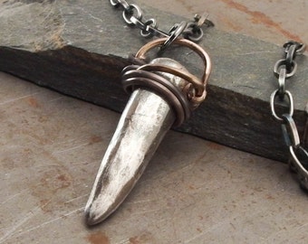 Horn of Plenty Lucky Amulet, Wire Wrapped Pendant Necklace, Rustic Oxidized Bronze, Handmade Jewelry, Gift for Men or Women