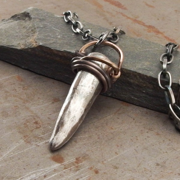 Horn of Plenty Lucky Amulet, Wire Wrapped Pendant Necklace, Rustic Oxidized Bronze, Handmade Jewelry, Gift for Men or Women