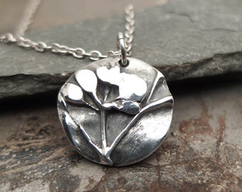 Womens Silver Necklace, Sterling Silver Flower Pendant, Dainty Handmade Jewelry, Gift for Women or Girls, "Wildflowers"