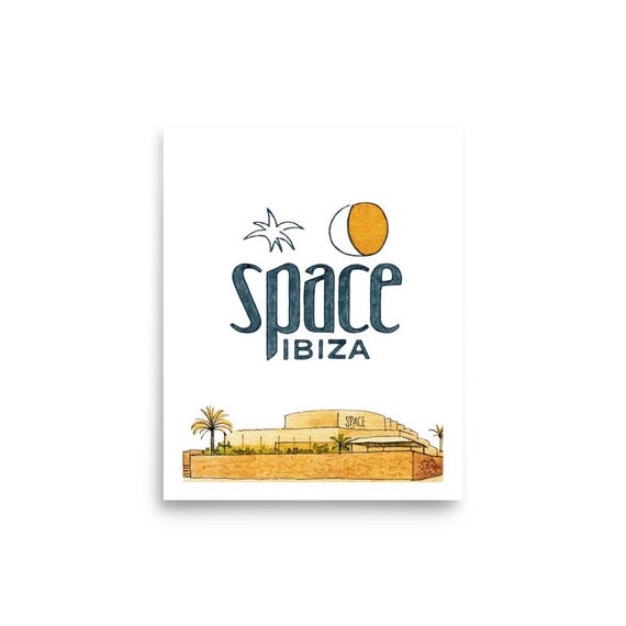 Space Ibiza Print - Ibiza Poster - Club - House Music - 90s - 80s