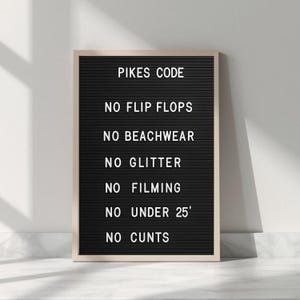 Impresión de Pikes Code - Póster de Ibiza - Club - Música House - Años 90 y 80. 30, 40, 20, 25, 30 cm