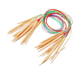 Bamboo Circular Knitting Needles 40&quot; 100 cm, US Sizes 0-15  ~ Choose Size