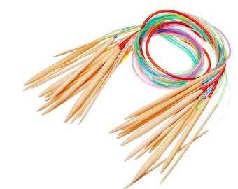 Bamboo Circular Knitting Needles 40" 100 cm, US Sizes 0-15  ~ Choose Size