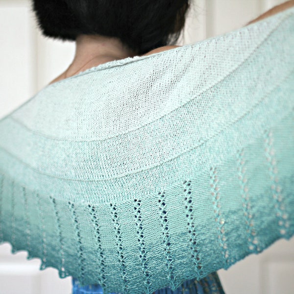 Knitting Pattern - Knit shawl pattern, knitting pattern, Spearmint Tea shawl, Lace shawl, mint shawl, tutorial, pattern, PDF