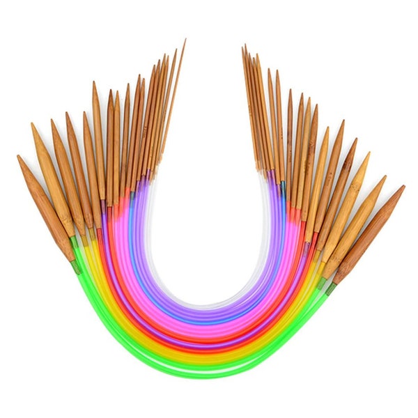 Bambus Rundstricknadeln 16" 40 cm, US Größen 0-15 - Größe wählen