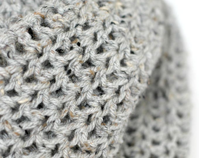 Crochet cowl, infinity scarf, knit cowl, large cowl, loop scarf, infinity loop, crochet scarf, grey cowl,