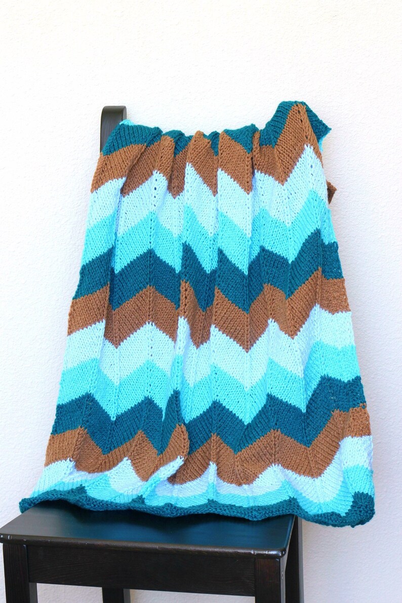 Knitting kit Knit baby blanket DIY kit chevron baby Etsy