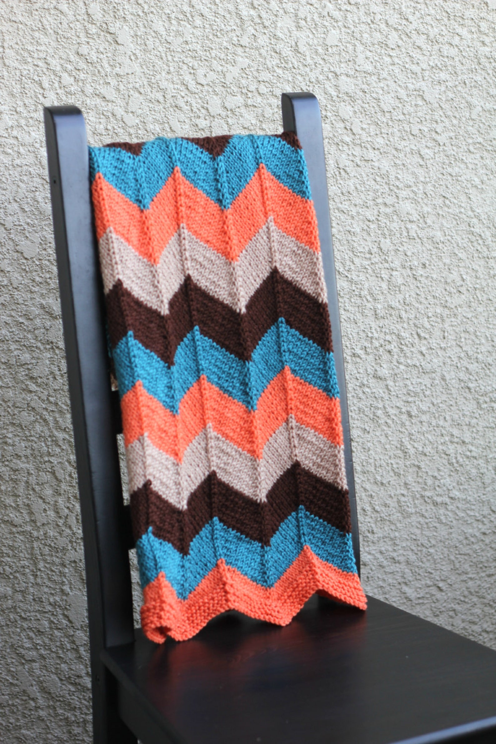 Knitting kit Knit baby blanket DIY kit chevron baby Etsy