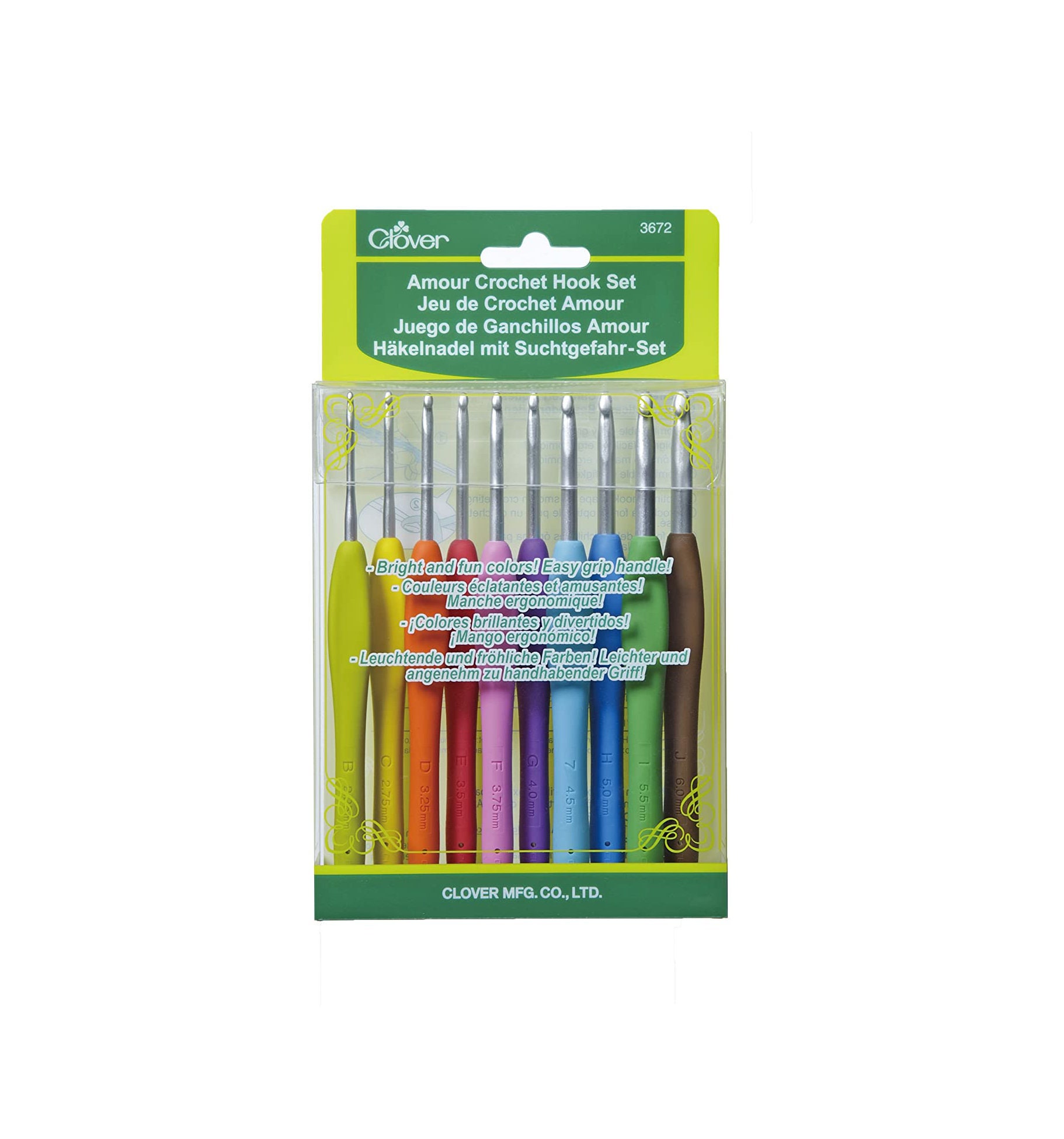 Clover 3672 Amour Crochet Hook Set 10 Sizes