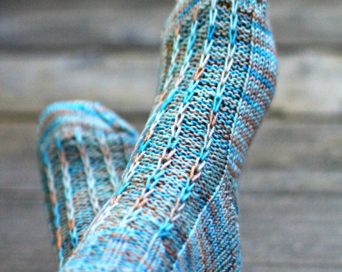 Knit socks for women, knit leg warmers, knitted socks, blue knit socks, gift for her