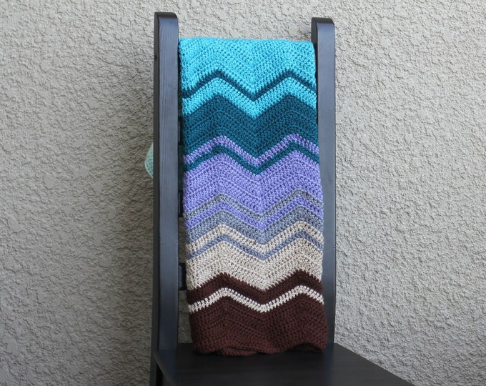 Crochet baby blanket, crochet blanket chevron blanket colorful mint blue lavender brown beige chocolate newborn blanket baby shower gift