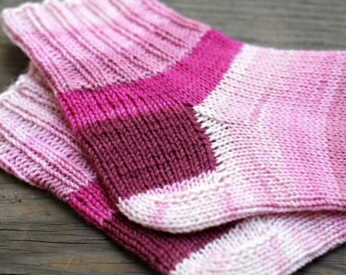 Knit socks, handknit socks, women socks, striped socks, wool socks for women, gift for her