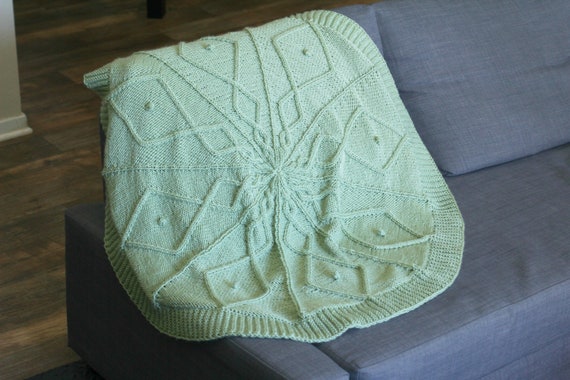 Knit Baby Blanket Knitting Pattern Newborn Blanket Knitting Tutorial Toddler Blanket Round Blanket Baby Shower Gift Faro Blanket