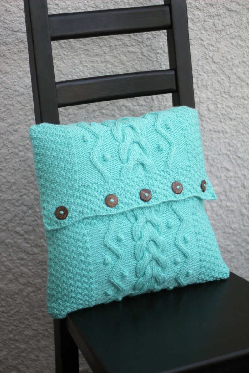 Knitted cable pillow case decorative pillow cable knitted Etsy